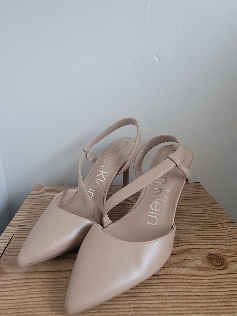 Calvin Klein Blush Pointed Toe Slingback Heels